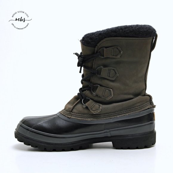 EUC Sorel Caribou Snowboots in Black Tan Men Size 10 - Picture 7 of 15